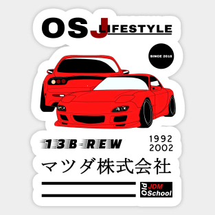 RX-7 [FD] (Red) OSJ LifeStyle Sticker